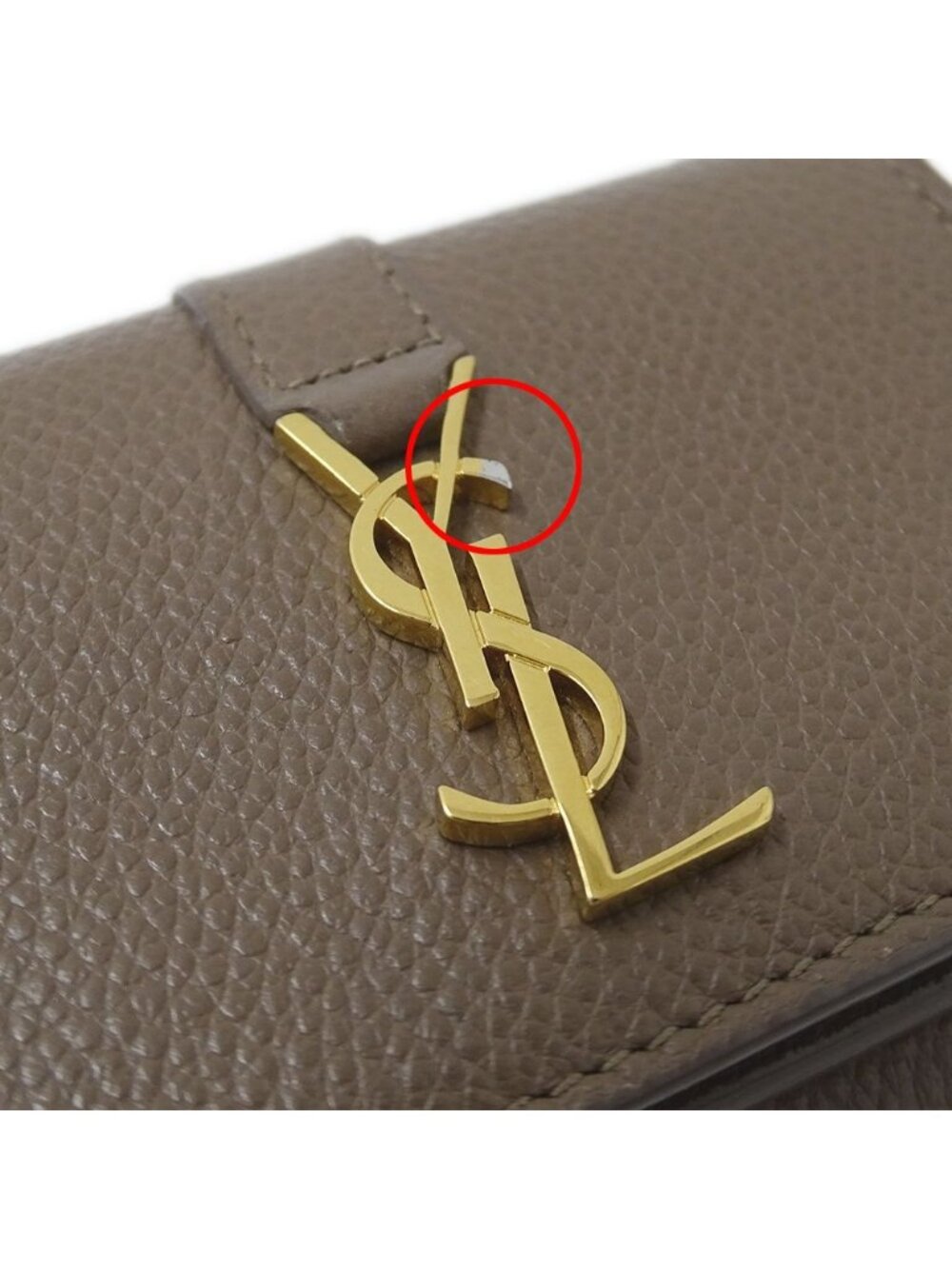 Saint Laurent Wallet Trifold Leather Top Logo Mini Small - Picture 10 of 13